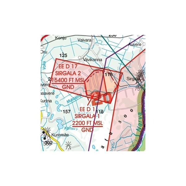 Estonsko VFR ICAO mapa 2024