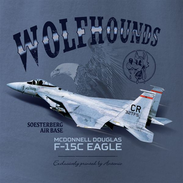 ANTONIO T-shirt with fighter F-15C EAGLE, S