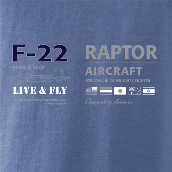 ANTONIO T-shirt fighter F-22 RAPTOR, M