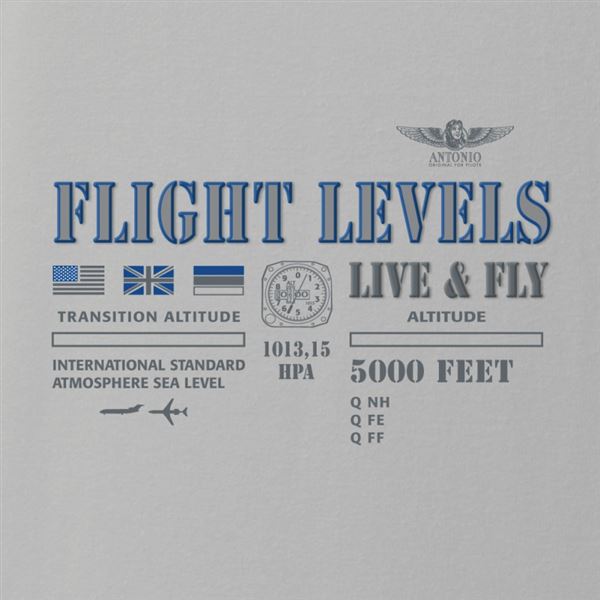 ANTONIO Tričko FLIGHT LEVELS, šedá, XL