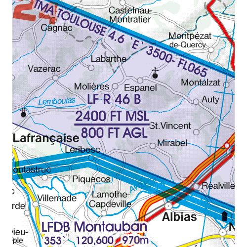 Francie - jihovýchod VFR mapa 2022 1:500 000