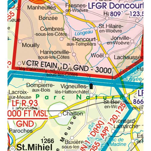 Francie Jihovýchod VFR mapa 2023