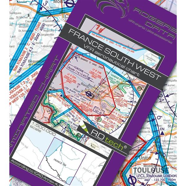 France South West VFR ICAO Chart 2025