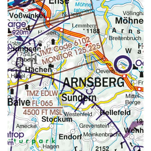 Německo Sever VFR mapa 2023