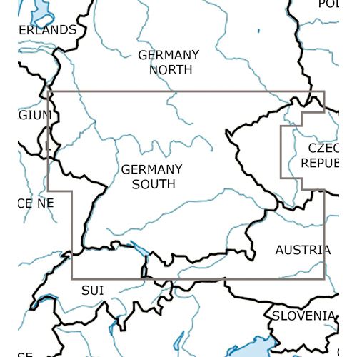 Německo - jih VFR mapa 2022 1:500 000