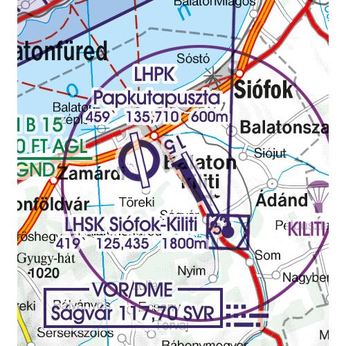Maďarsko VFR ICAO mapa 2023