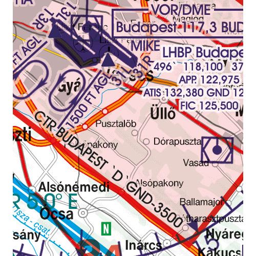 Maďarsko VFR ICAO mapa 2024