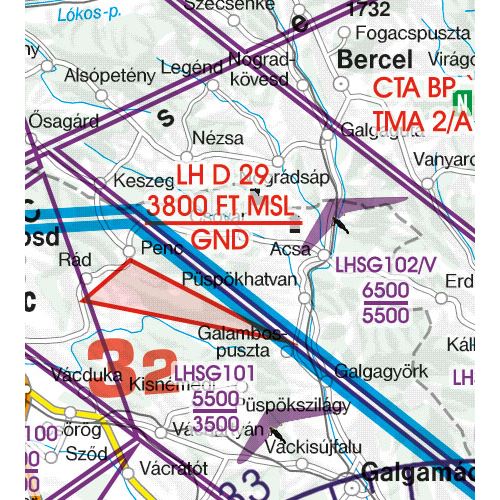 Maďarsko VFR ICAO mapa 2024