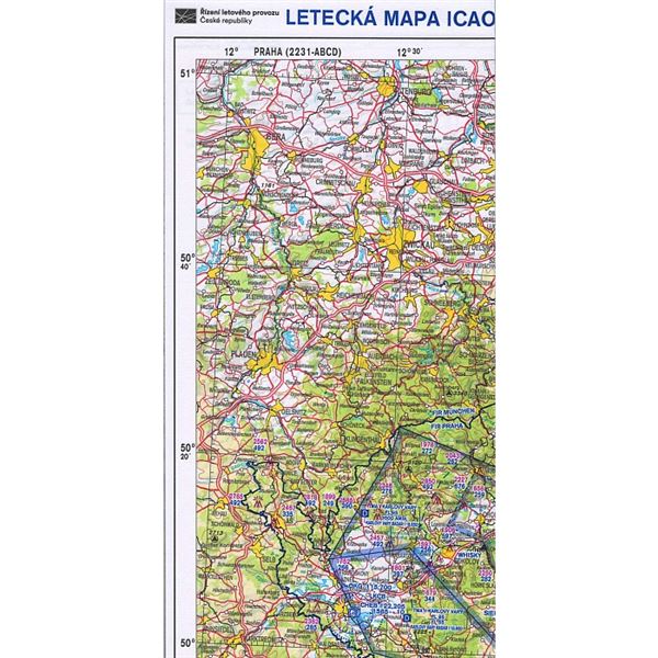 ICAO map Czech Republic 2025 - Paper