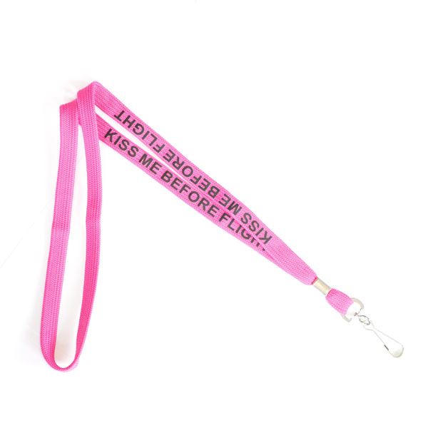 Lanyard “KISS ME BEFORE FLIGHT” pink