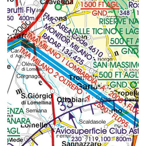 Italy Center VFR ICAO Chart 2025