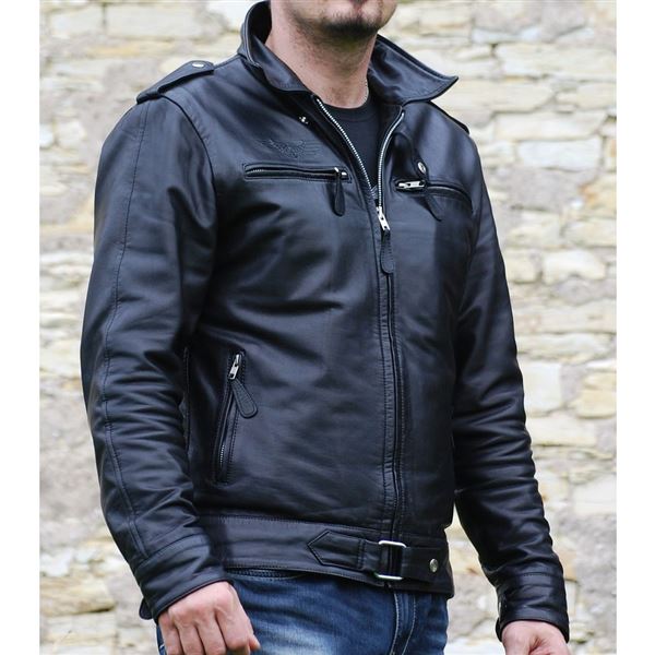 Kožená bunda Adler Airstriker černá, M
