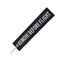 Keyring REMOVE BEFORE FLIGHT black/white