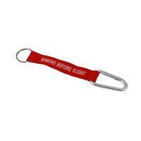 Keychain with carbine REMOVE BEFORE FLIGHT red