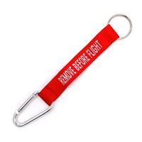 Keyring carbine REMOVE BEFORE FLIGHT red