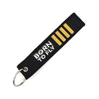 Keyring BORN TO FLY 4 BAR black