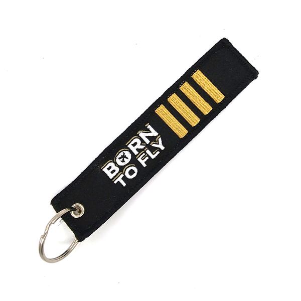 Keyring BORN TO FLY 4 BAR black