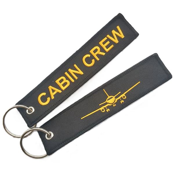 Klíčenka CABIN CREW s letadlem černá