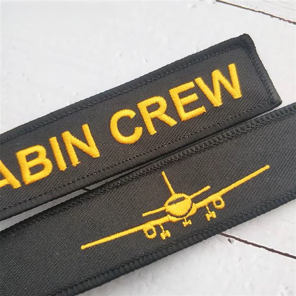 Klíčenka CABIN CREW s letadlem černá