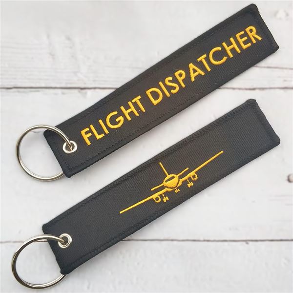 Klíčenka FLIGHT DISPATCHER s letadlem černá