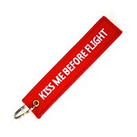 Key Ring “KISS ME BEFORE FLIGHT” red