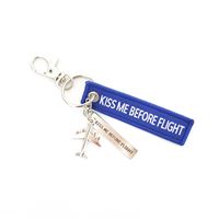 Keyring KISS ME BEFORE FLIGHT small blue Keyring KISS ME BEFORE FLIGHT small blue