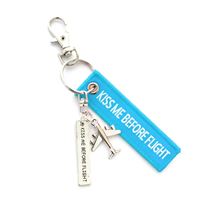 Keyring KISS ME BEFORE FLIGHT small sky blue Keyring KISS ME BEFORE FLIGHT small sky blue