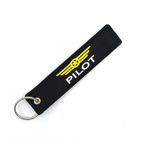 Keyring PILOT with Wings black