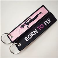 Keyring Stewardess / BORN TO FLY pink