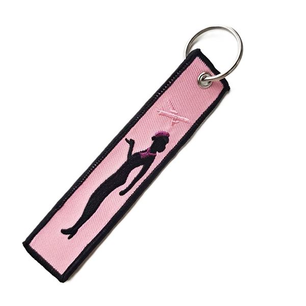 Keyring Stewardess / BORN TO FLY pink