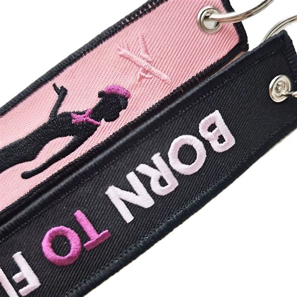 Keyring Stewardess / BORN TO FLY pink