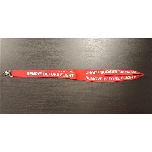 Šnůrka na krk Remove Before Flight červená