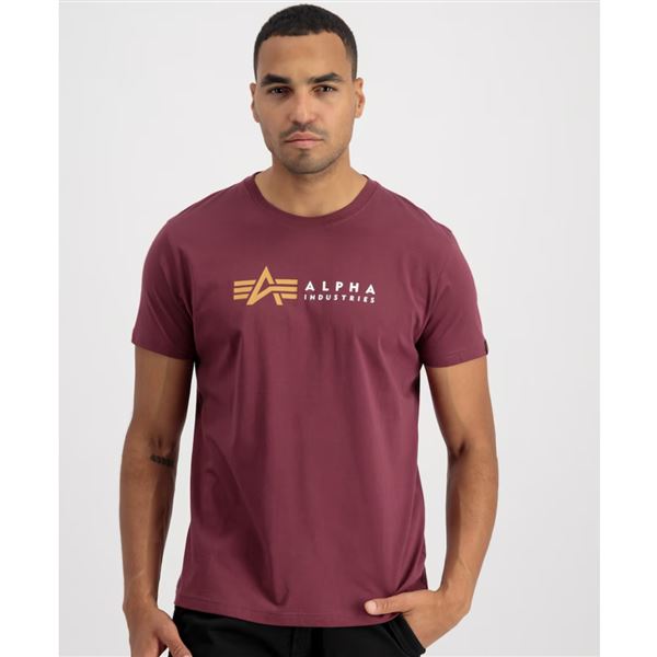 Alpha Industries Tričko Label vínové, M