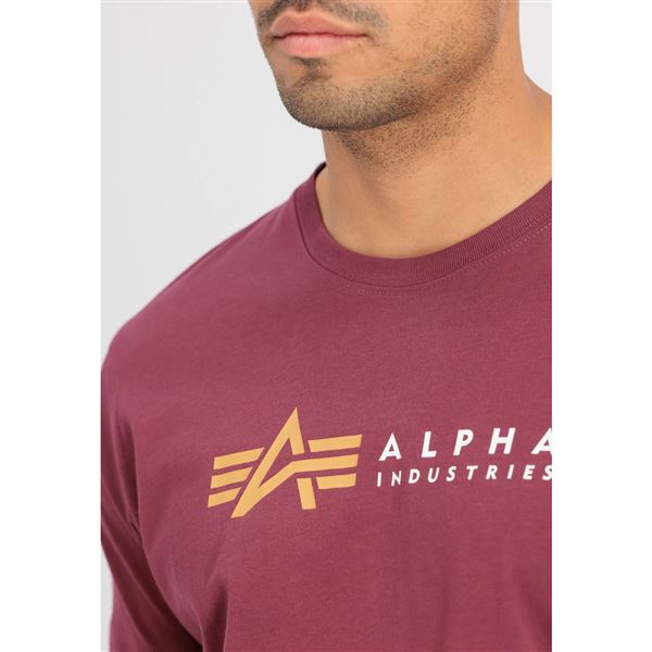 Alpha Industries Tričko Label vínové, M