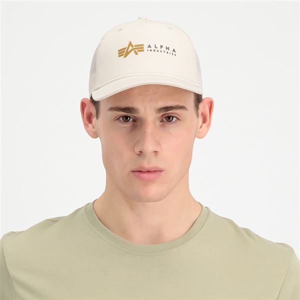 Alpha Industries Label Trucker Cap jet stream white