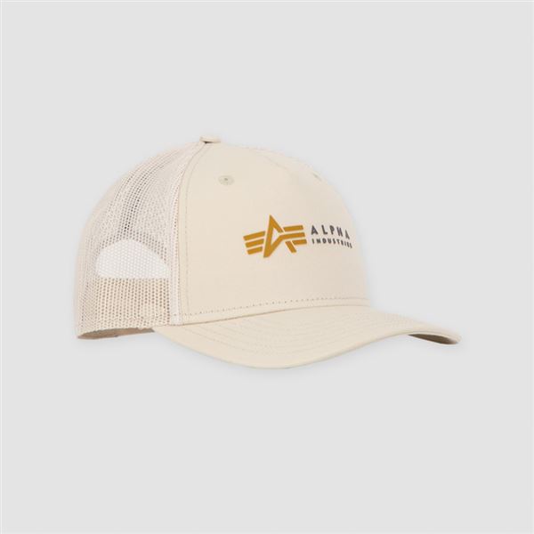 Alpha Industries Label Trucker Cap jet stream white