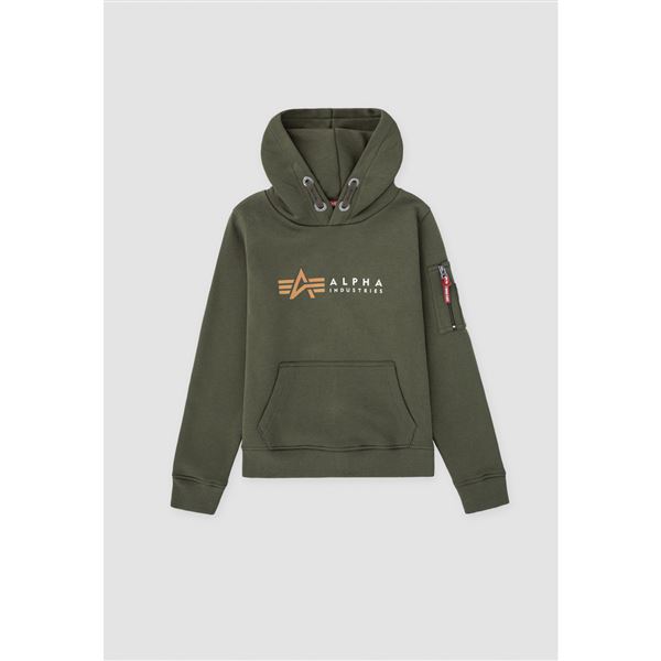 Alpha Industries Label Hoody kids/teens dark olive, 12y