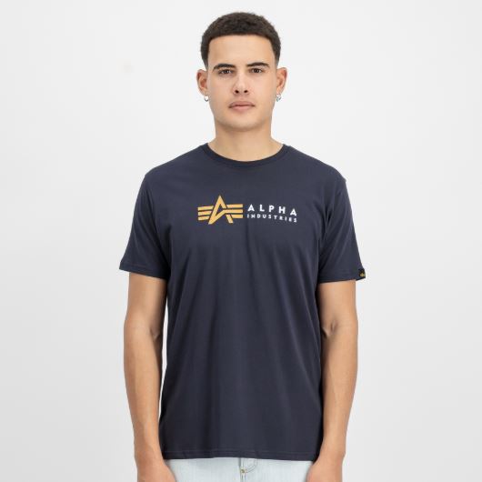 Alpha Industries Tričko Label modré, XXL