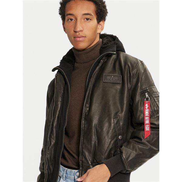 Alpha Industries Umělá kůže bunda MA-1 D-Tec hnědá, L