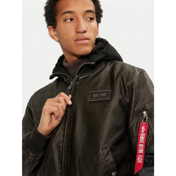 Alpha Industries Umělá kůže bunda MA-1 D-Tec hnědá, L