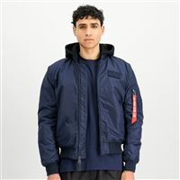 Alpha Industries Bunda MA-1 TT s kapucí, tm. modrá L