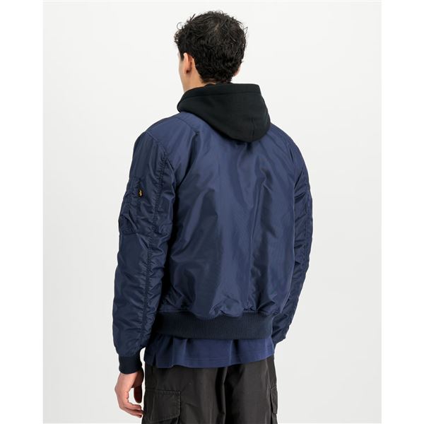 Alpha Industries Bunda MA-1 TT s kapucí, tm. modrá XL