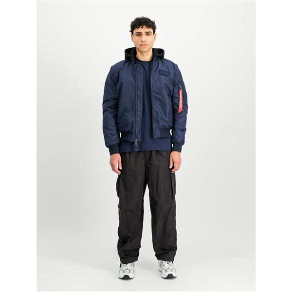 Alpha Industries Bunda MA-1 TT s kapucí, tm. modrá XL