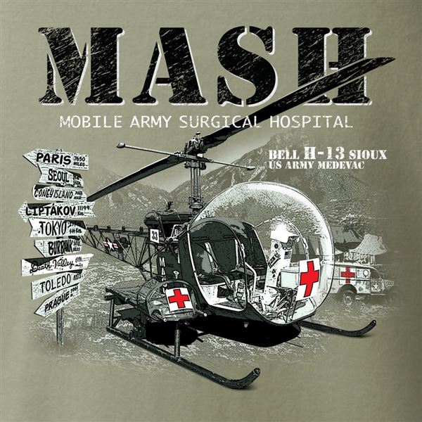 ANTONIO T-Shirt helicopter Bell H-13 MASH, L