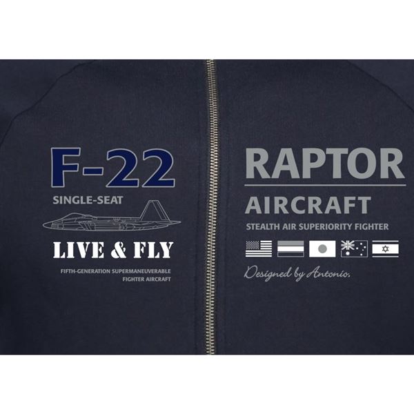 ANTONIO Sweatshirt with aircraft F-22 RAPTOR, M