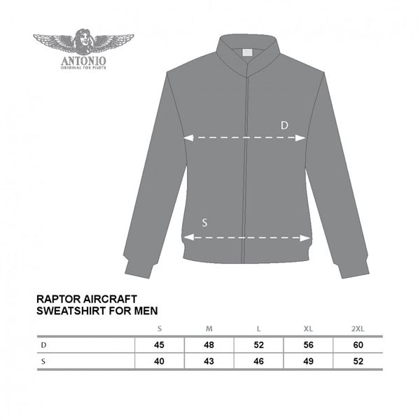 ANTONIO Sweatshirt with aircraft F-22 RAPTOR, M