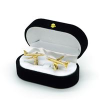 Boeing 737 Cufflinks, gold