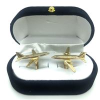 Boeing 737 Cufflinks, gold