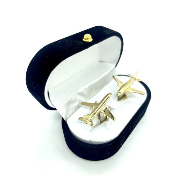 Boeing 737 Cufflinks, gold