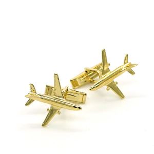 Boeing 737 Cufflinks, gold